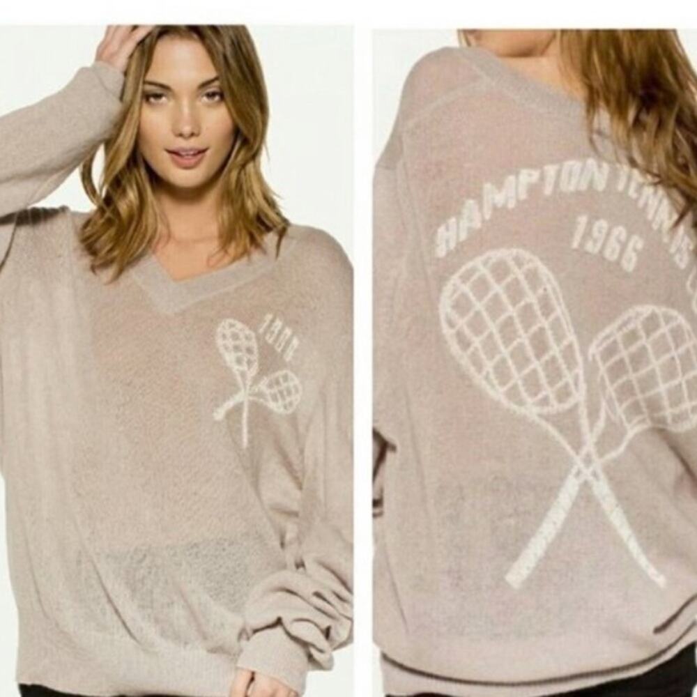Wildfox Gray Hamptons Tennis Club Sweater